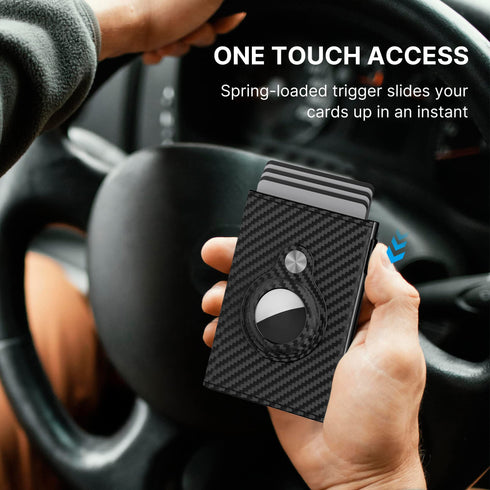 Typecase Mens Wallet Card Holder for Tracker: Leather Smart Wallet for Men Compatible with Apple Tracker, RFID Blocking, Slim, Minimalist - 9-14 Card Capacity | ID Window | Cash Slot